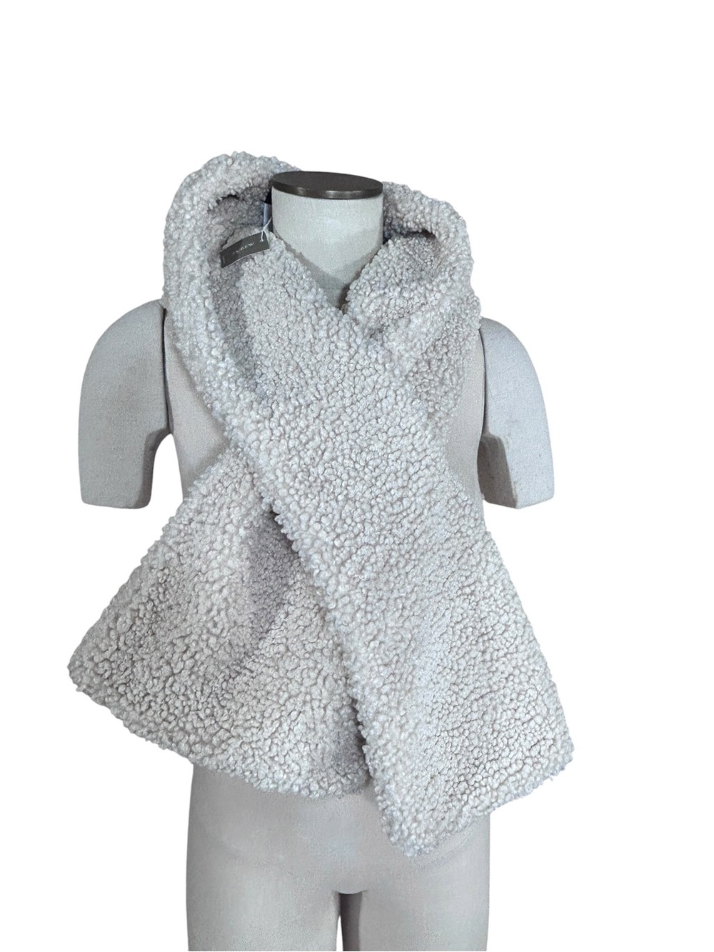 NEW J. Crew Sherpa Pull-Through Scarf in Cream Ivory NWT